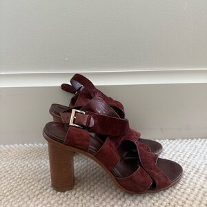 Joie Burgundy suede Heeled Sandals